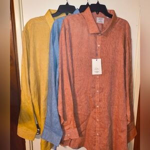 Baird Mcnutt  Murano Long Sleeve Linen Shirts Lot